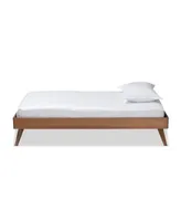 Baxton Studio Lissette Mid-Century Modern Twin Size Finished Wood Platform Bed Frame