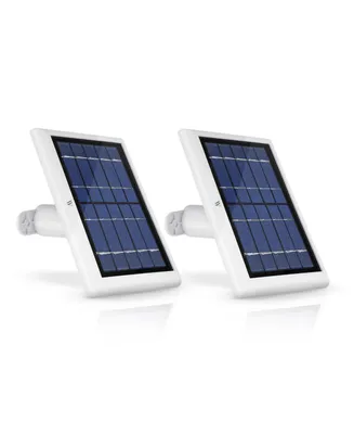 Wasserstein Solar Panel for Wyze Cam Outdoor - Power Your Surveillance Camera Continuously with 2W 5V Charging (2 Pack, White) - Camera Not Included