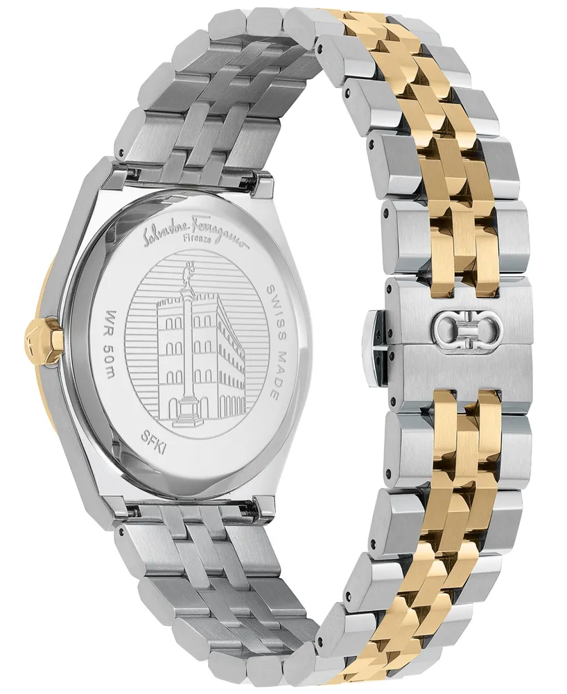 Salvatore Ferragamo Men's Swiss Vega Two-Tone Stainless Steel Bracelet Watch 40mm