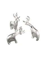 Nambe Blitzen Reindeer Figurines, Set of 3