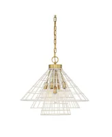 Savoy House Lenox 5-Light Pendant in White with Warm Brass Accents