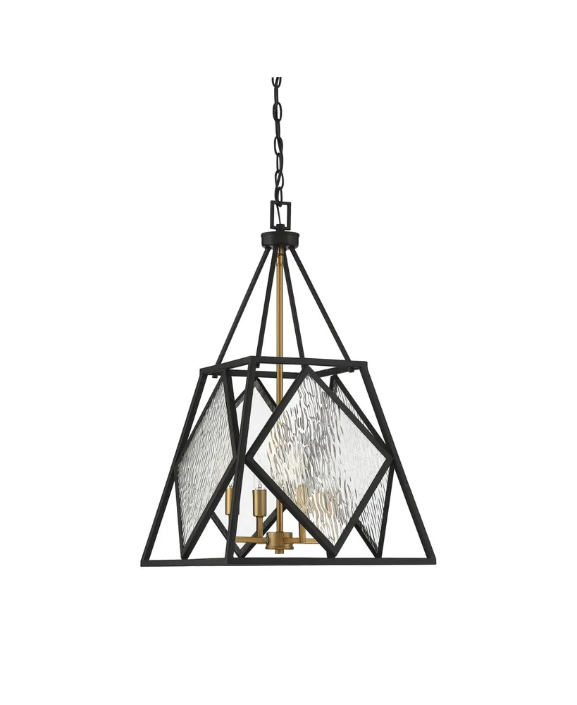 Savoy House Capella 4-Light Pendant in English Bronze and Warm Brass