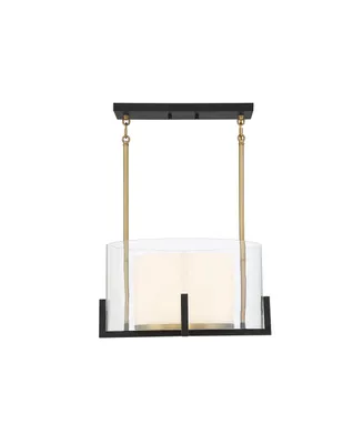 Savoy House Eaton 1-Light Pendant in Matte Black with Warm Brass Accents