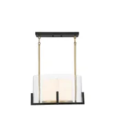 Savoy House Eaton 1-Light Pendant in Matte Black with Warm Brass Accents