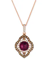 Le Vian Pomegranate Garnet (2-1/10 ct. t.w.) & Diamond (1 ct. t.w.) Pendant Necklace in 14k Rose Gold, 18" + 2" extender