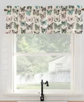 No. 918 Magdalena Butterfly Print Sheer Rod Pocket Kitchen Curtain Valance