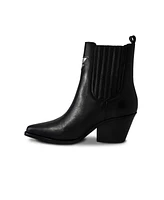 Bala Di Gala Women's Black Premium Leather Ankle Boots Lightning Bolt & Star Lyra By