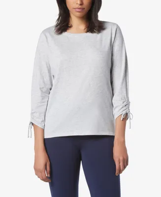 Andrew Marc Sport Women's 3/4 Sleeve T-shirt with Cinched