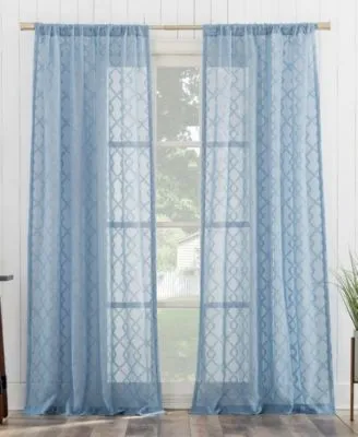 No. 918 Tina Geometric Clipped Semi Sheer Rod Pocket Curtain Collection