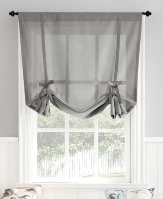 No. 918 Noah Heathered Texture Rod Pocket Window Tie-Up Shade, 40" x 63"