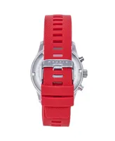 Nautis Men Meridian Rubber Watch - Red, 42mm