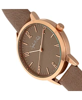 Sophie and Freda Women Vancouver Leather Watch - Tan, 36mm