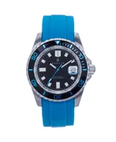 Nautis Men Interceptor Rubber Watch - Light Blue, 43mm
