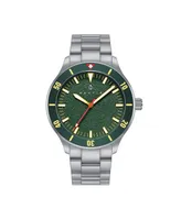 Nautis Men Deacon Stainless Steel Watch - Silver/Green, 43mm