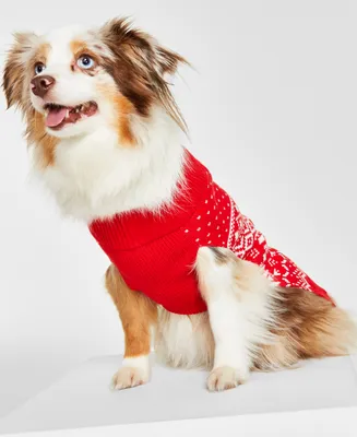Holiday Lane Festive Fair Isle Pet Sweater, Created for Macy's