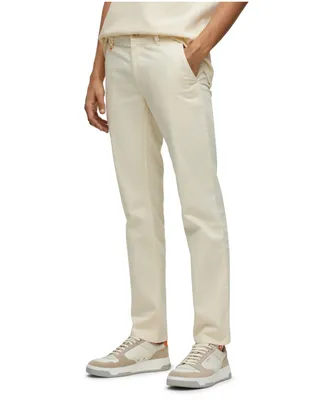 Boss by Hugo Boss Men's Slim-Fit Stretch-Cotton Satin Trousers