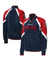 Women's Starter Navy Boston Red Sox Touchdown Raglan Full-Zip Track Jacket