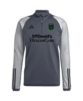 Men's adidas Gray Austin Fc 2023 On-Field Aeroready Quarter-Zip Training Top