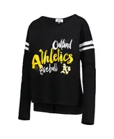 Women's Touch Black Oakland Athletics Free Agent Long Sleeve T-shirt