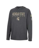 Men's Colosseum Charcoal Michigan State Spartans Team Oht Military-Inspired Appreciation Hoodie Long Sleeve T-shirt