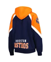 Women's Starter Navy, Orange Houston Astros Hail Mary Full-Zip Hoodie