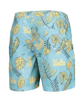 Men's Wes & Willy Light Blue Ucla Bruins Vintage-Like Floral Swim Trunks