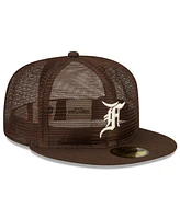 Men's New Era x Fear of God Brown Mesh 59FIFTY Fitted Hat