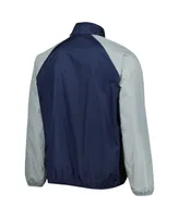 Men's G-iii Sports by Carl Banks Navy, Gray Penn State Nittany Lions Point Guard Raglan Half-Zip Jacket