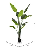 Vickerman 6' Artificial Potted Travellers Palm Tree