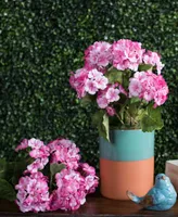 Vickerman 19.5" Artificial Light Pink Geranium Bush