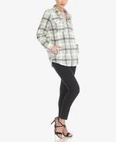 White Mark Women's Flannel Plaid Shirt