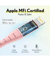 Overtime Apple MFi Certified iPhone 11/Xr/Se/10/8 10ft Charging Cable | Usb to Lightning Cable for iPhone - Rose Gold