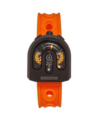 Morphic Men M95 Series Rubber Watch - Black/Orange, 41mm