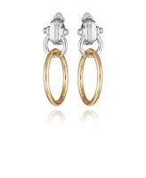 Vince Camuto Two-Tone Double Hoop Dangle Drop Earrings