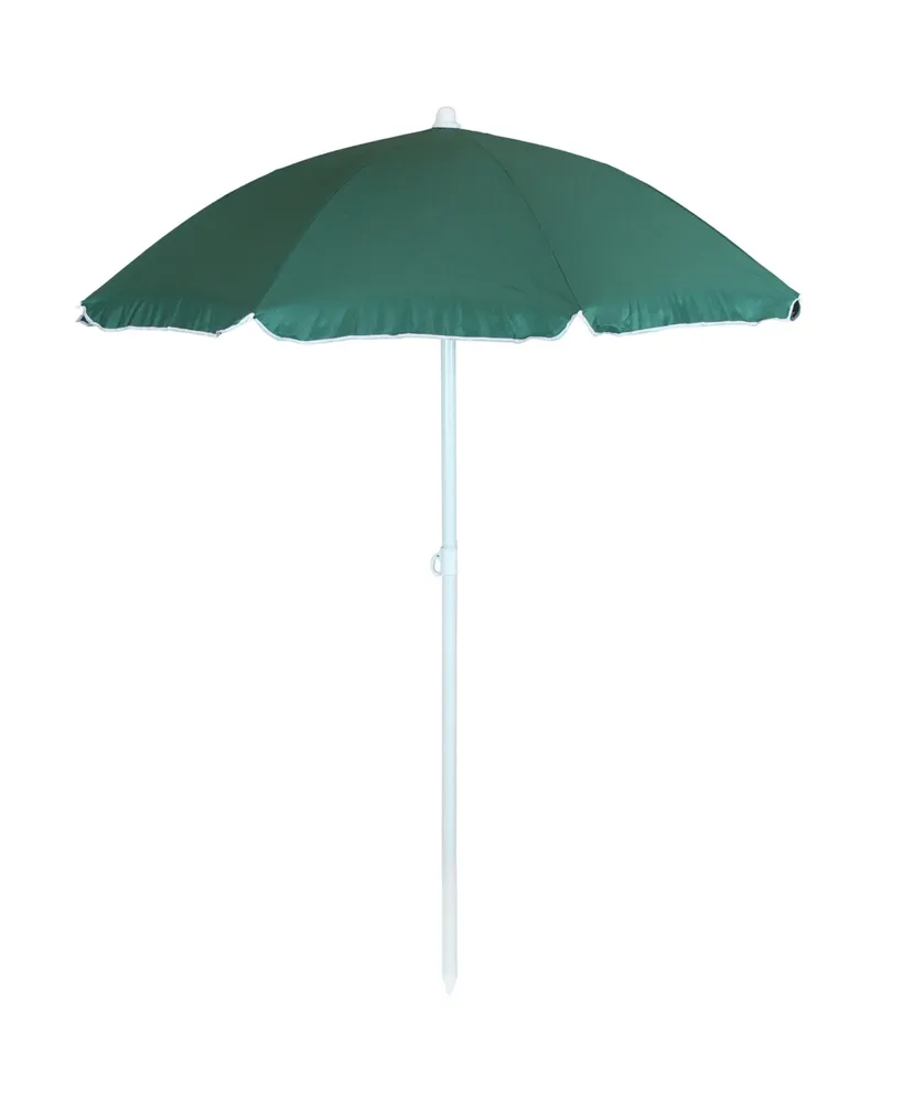 Sunnydaze Decor 5-Foot Outdoor Beach Umbrella with Tilt Function - Portable - Green