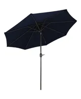 Sunbrella 9-Foot Patio Umbrella with Auto Tilt and Crank - Rust Resistant Aluminum Pole