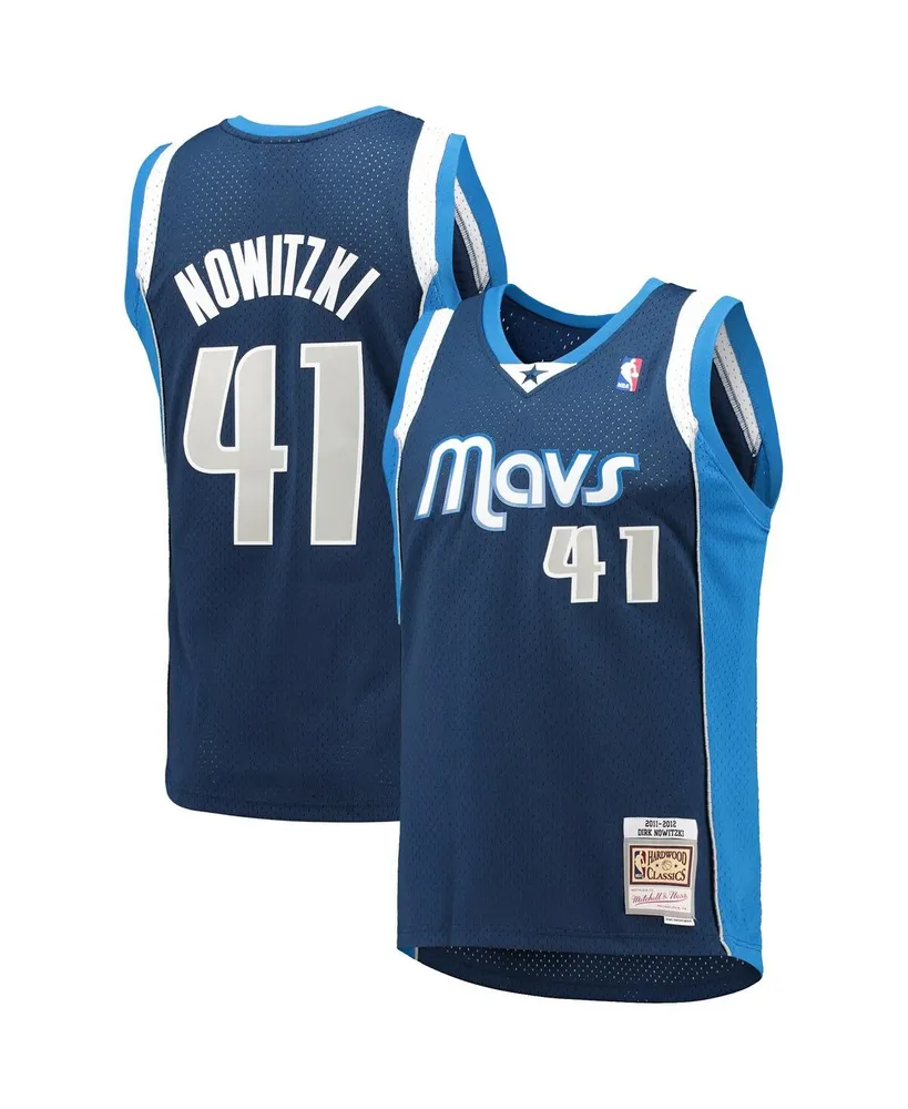 Men's Mitchell & Ness Dirk Nowitzki Navy Dallas Mavericks 2011-12 Hardwood Classics Swingman Jersey