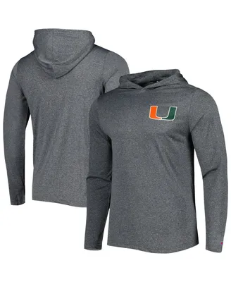 Men's Champion Gray Miami Hurricanes Hoodie Long Sleeve T-shirt