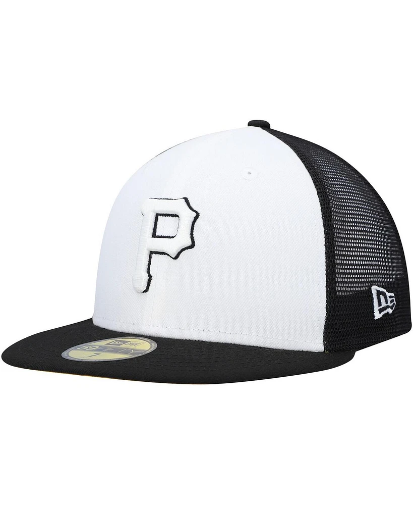 Men's New Era White, Black Pittsburgh Pirates 2023 On-Field Batting Practice 59FIFTY Fitted Hat