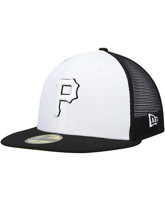 Men's New Era White, Black Pittsburgh Pirates 2023 On-Field Batting Practice 59FIFTY Fitted Hat