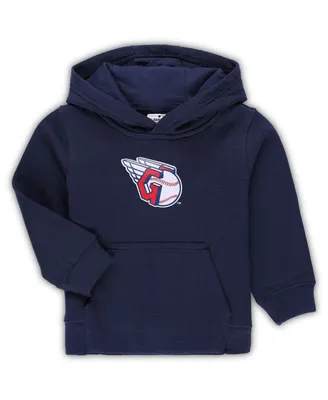 Toddler Boys and Girls Navy Cleveland Guardians Team Primary Logo Fleece Pullover Hoodie