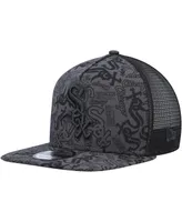 Men's New Era Black Chicago White Sox Repeat A-Frame 9FIFTY Trucker Snapback Hat