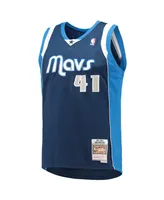Men's Mitchell & Ness Dirk Nowitzki Navy Dallas Mavericks 2011-12 Hardwood Classics Swingman Jersey