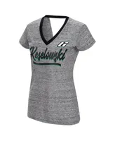 Women's Touch Heather Black Brad Keselowski Halftime Back Wrap T-shirt