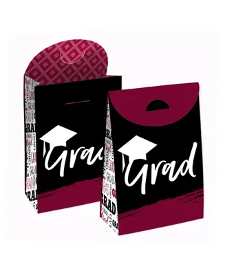 Maroon Grad Best is Yet to Come Graduation Gift Bags Party Goodie Boxes 12 Ct