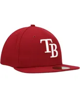 Men's New Era Cardinal Tampa Bay Rays White Logo 59FIFTY Fitted Hat
