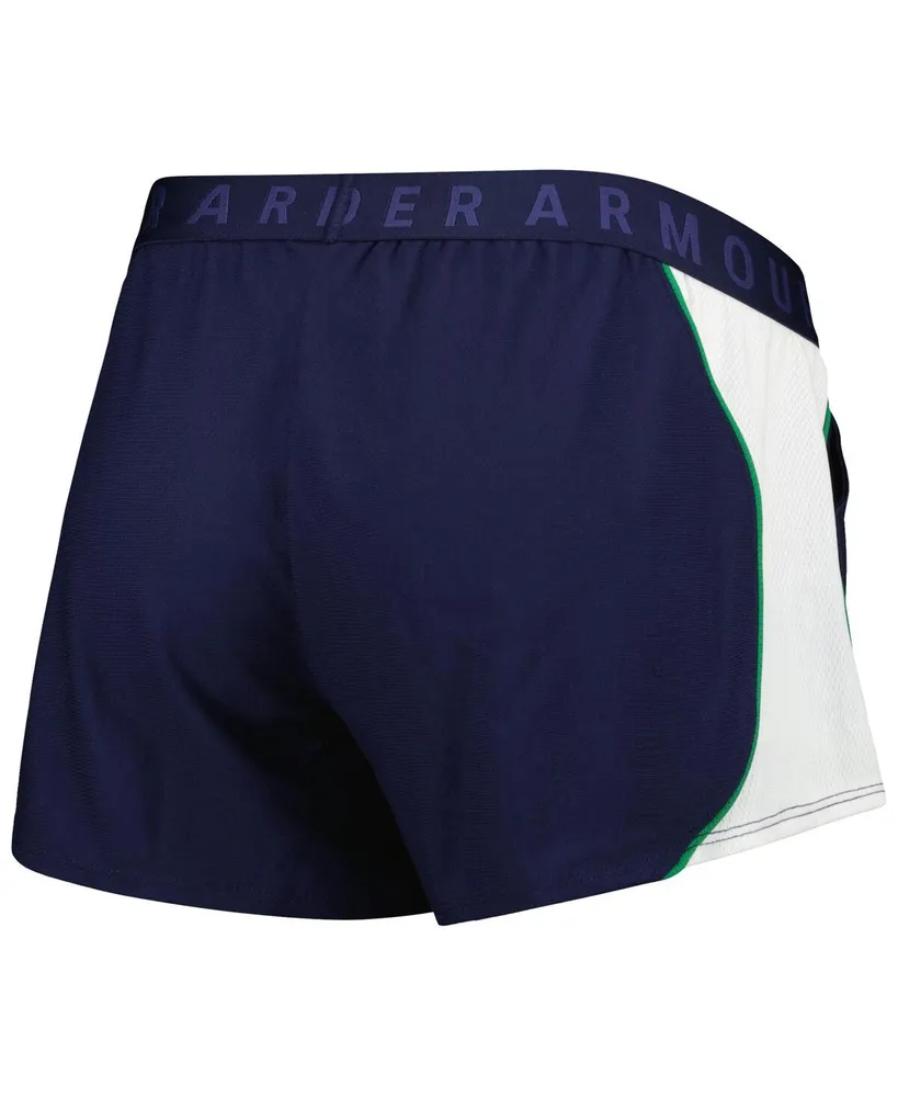 Women's Under Armour Navy and Green Notre Dame Fighting Irish Game Day Tech Mesh Performance Shorts