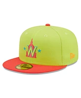 Men's New Era Green and Red Washington Nationals 2008 Inaugural Season Cyber Highlighter 59FIFTY Fitted Hat