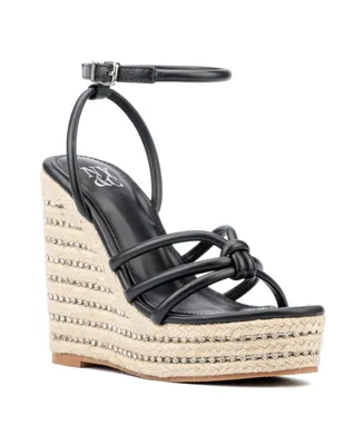 Electra Women's Rhinestone Embedded Wedge Sandals