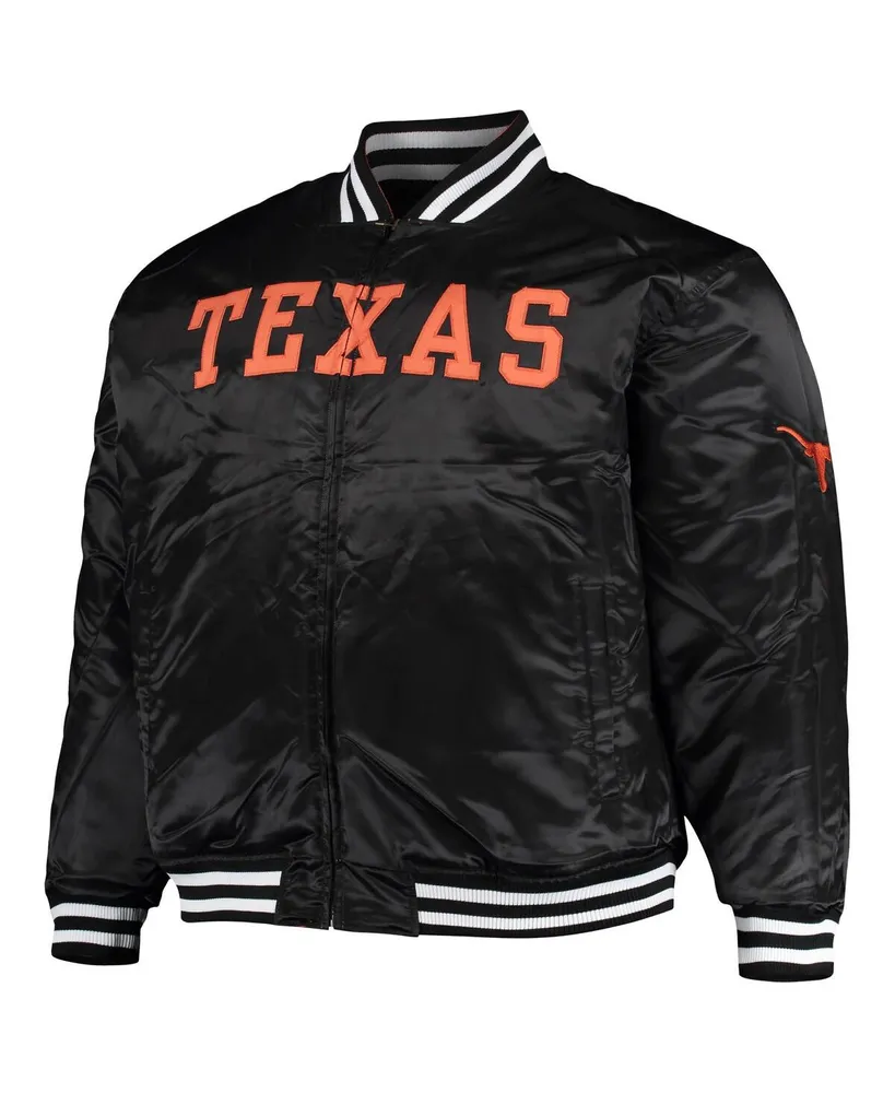 Men's Texas Orange, Black Texas Longhorns Big and Tall Reversible Satin Full-Zip Jacket
